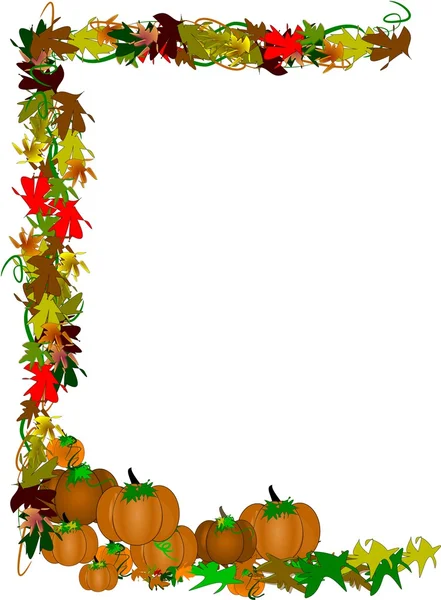 Pumpkin border for fall — Stock Vector