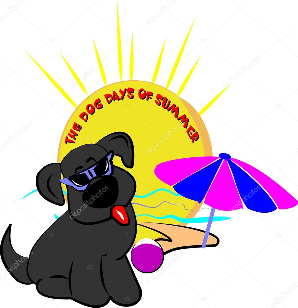 Clipart dog days of summer Dog days of summer — Stock Vector © retroartist 17684805