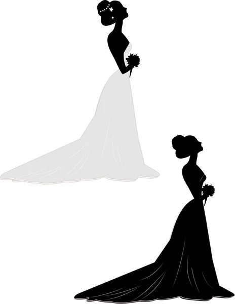 Dos novias — Vector de stock