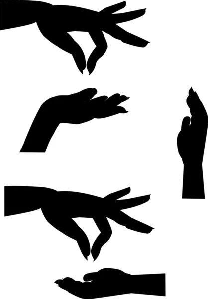 Kvindelige hænder silhuetter – Stock-vektor