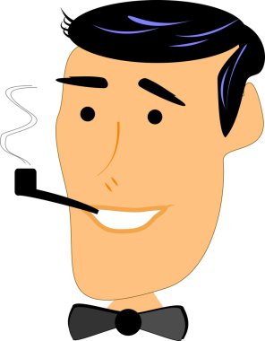 iillustration - retro adam sigara boru vektör