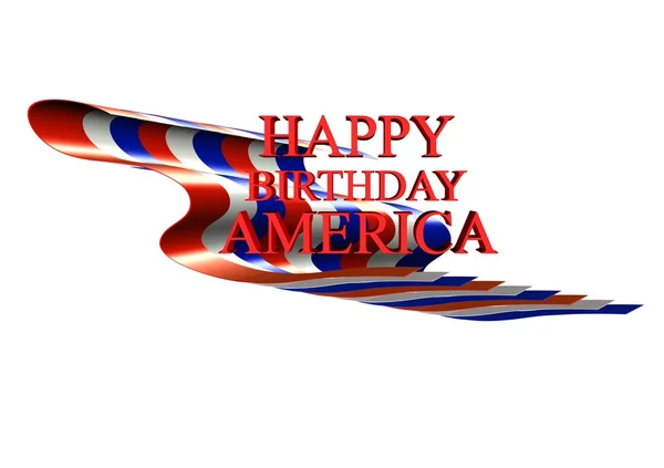 Vector illustration - flat old glory with happy birthday greeting on white in 3d — Stock Vector
