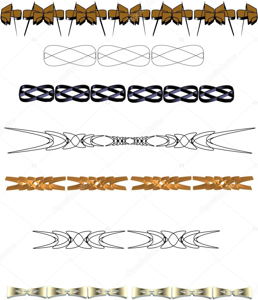 Vector illustration - 3d and 2d line elements