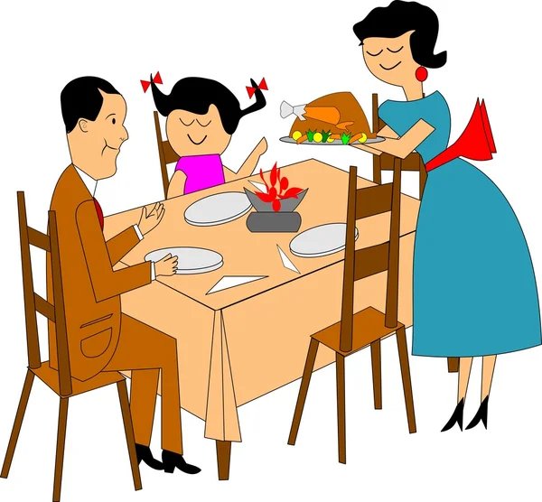 Aile yemeği — Stok Vektör