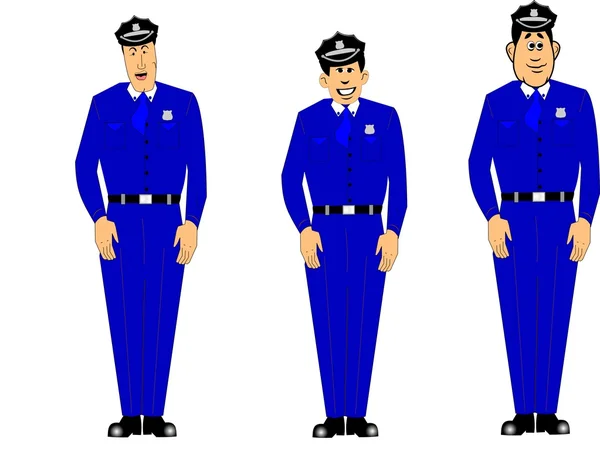 Des policiers en uniforme — Image vectorielle