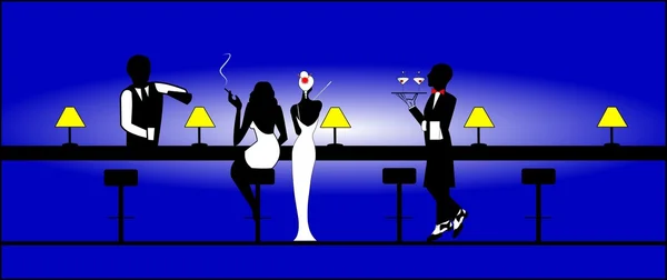 两个妇女在酒吧 — 图库矢量图片