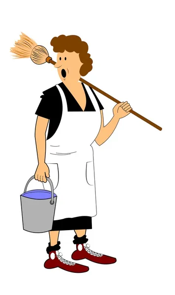 Femme femme de ménage — Image vectorielle
