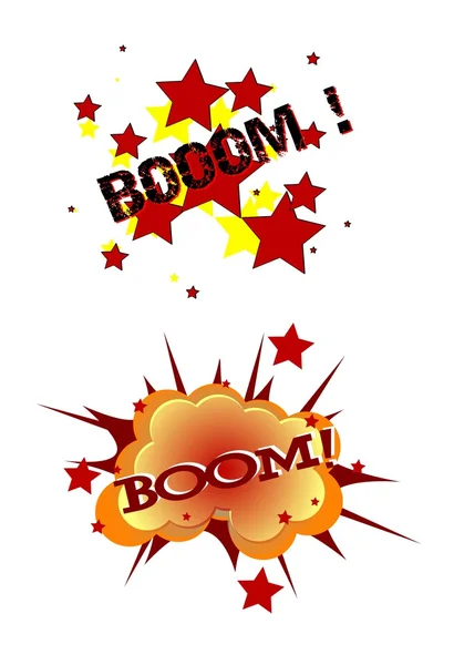 Explosivo boom texto — Vector de stock