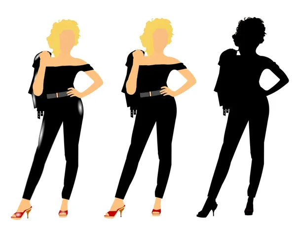 Fifties chicks in 3 styles — Stock Vector