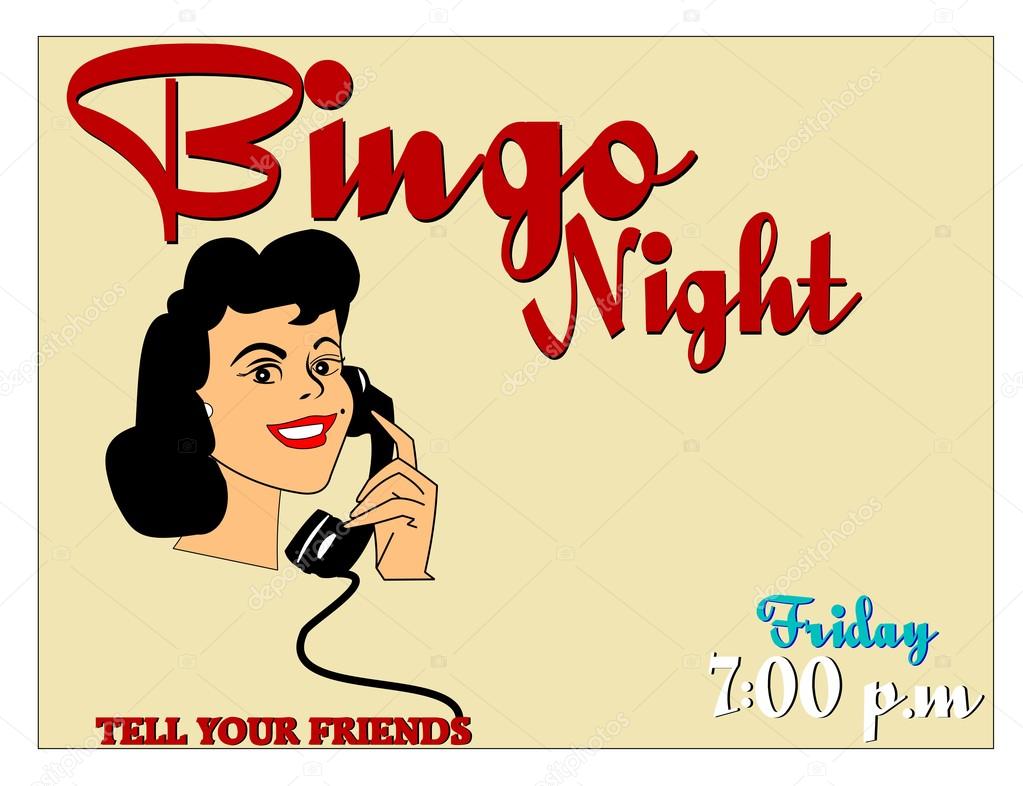 Download - Invitation to bingo night with lady on telephone calling her fri...