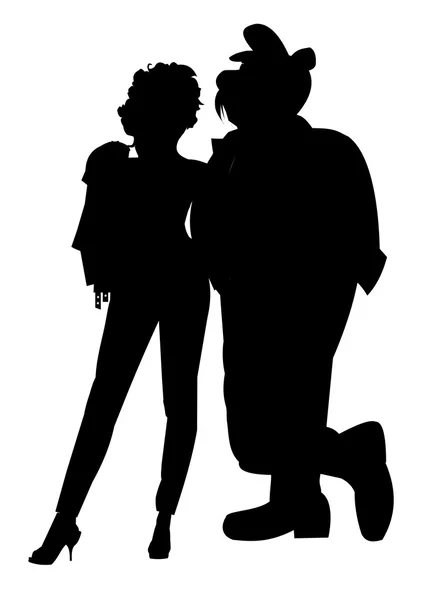 Rocker dude from fifties with girl friend Royalty Free Stock Vectors