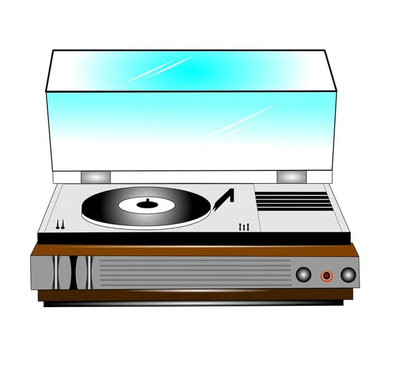 Old record player — Stock Vector