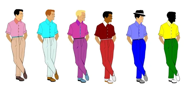 Ассорти мужчин в модном наборе одежды — стоковый вектор