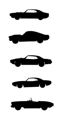 Muscle cars set clipart