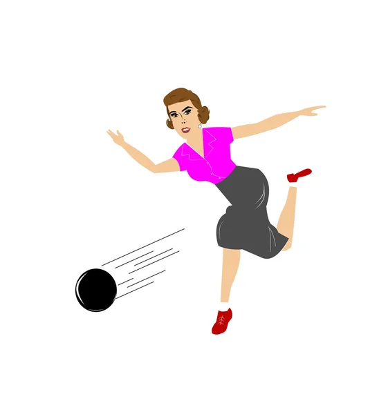 Female bowler — Stock Vector