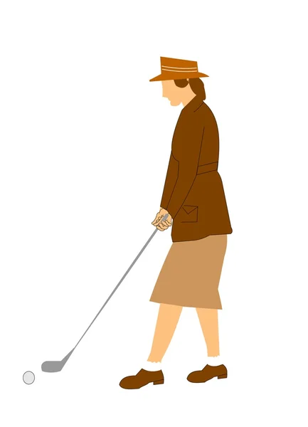 Lady Golfista — Vector de stock