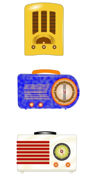 Vintage radios set — Stock Vector