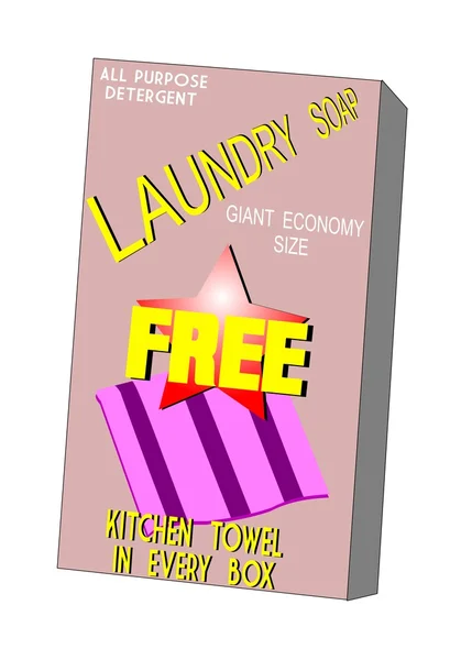 Laundry soap with free towel inside — Stock Photo, Image
