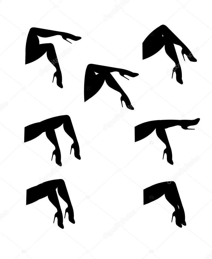 Womans legs set in silhouette