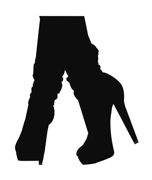 Donna in jeans e tacchi silhouette — Vettoriale Stock