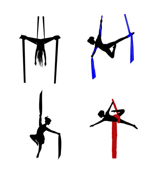 Silk aerial dancers