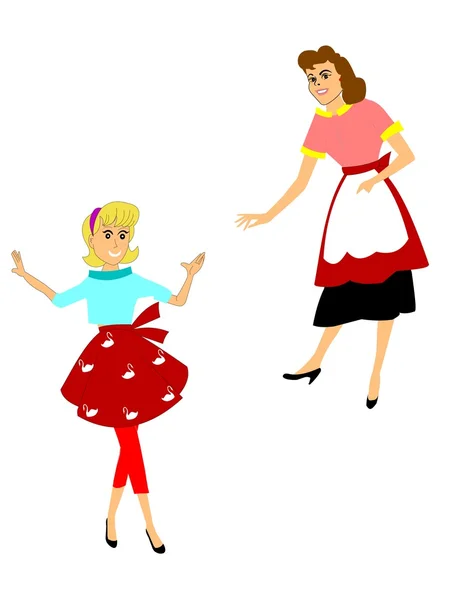 Retro moms — Stock Vector