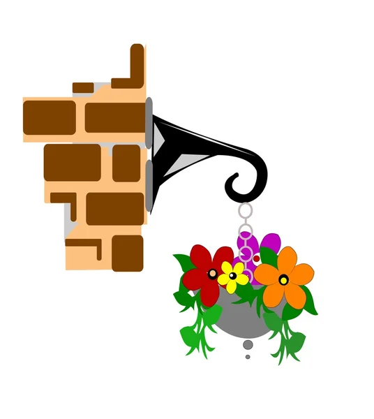 Falra, virágok — Stock Vector