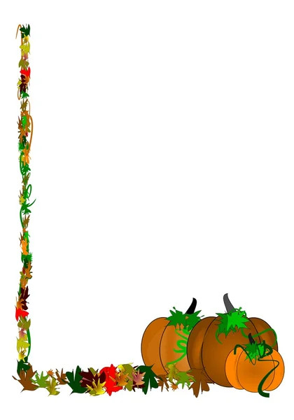 Portrait format of pumpkin border — Stock Vector
