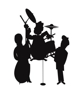 Jazz trio in silhouette clipart