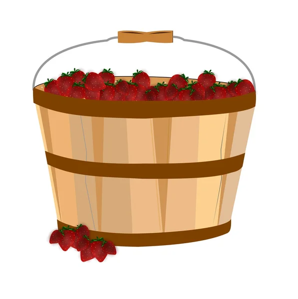 Basket of strawberries — Stock Vector