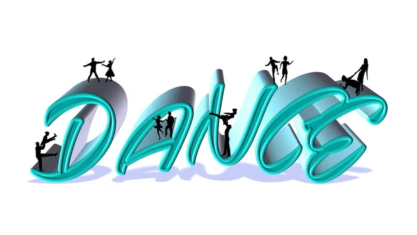 3d dance concept over white — Stock Photo, Image