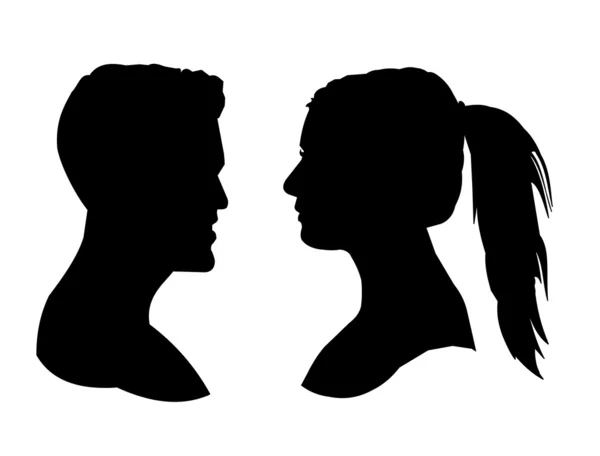 Male and female silhouettes — Stock Vector