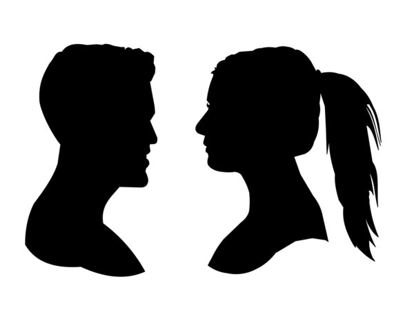 Male and female silhouettes