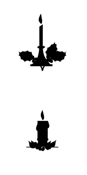 Candele festive silhouette — Vettoriale Stock