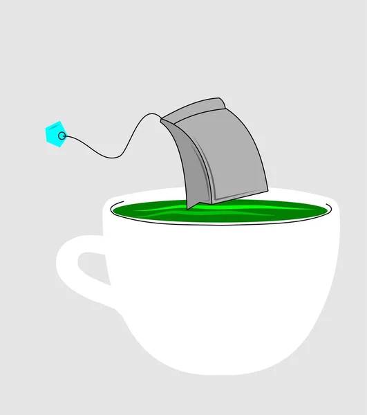 Hora del té verde — Vector de stock