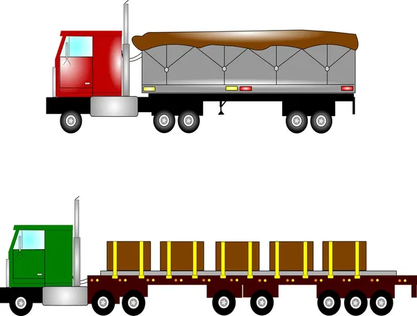 Lastkraftwagen mit Ladung — Stockvektor