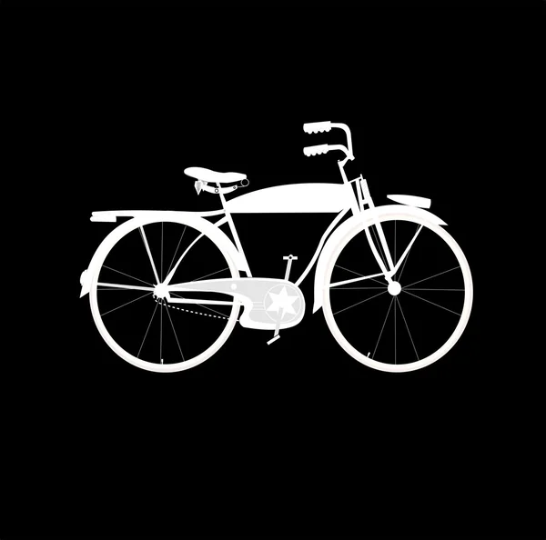 Bicicleta blanca sobre concepto negro — Vector de stock