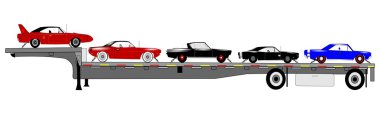 Muscle cars on trailer