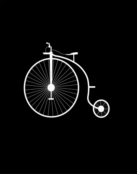 Vintage unicycle in silhouette — Stock Vector