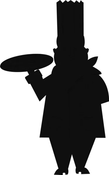 Pizza Chef-kok silhouet — Stockvector