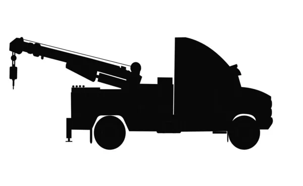 Tow truck silhouette — Stock Vector