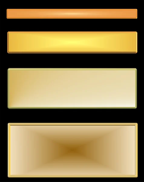 Plaques signalétiques métalliques dorées — Image vectorielle