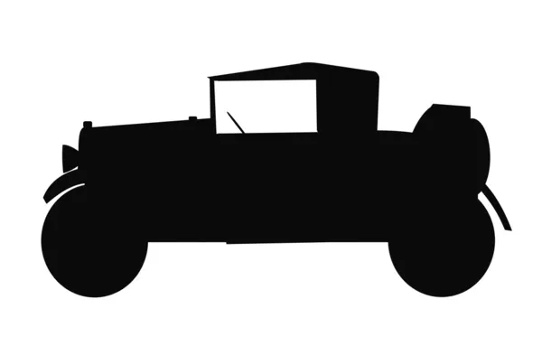 Jaren 1920 roadster in silhouet — Stockvector