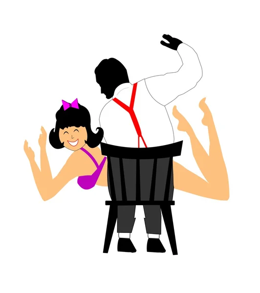 Submissive enjoying a spanking — Stock Vector