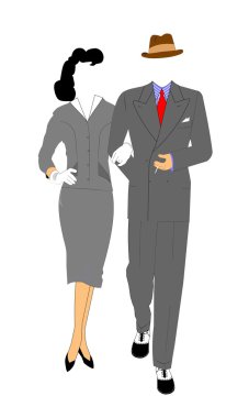 Gangster couple clipart