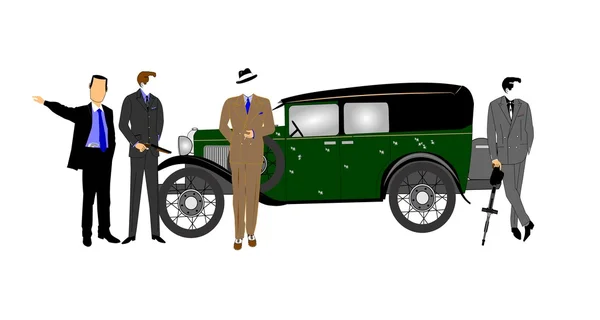 Gangster รถกับแก๊ง — ภาพเวกเตอร์สต็อก
