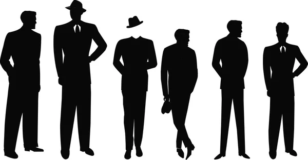 Mens fashions retro style silhouette — Stock Vector
