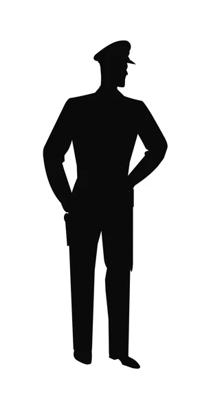 Policier en silhouette — Image vectorielle