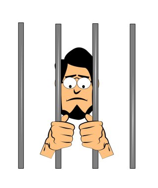 jail house parmaklıklar arkasındaki adam