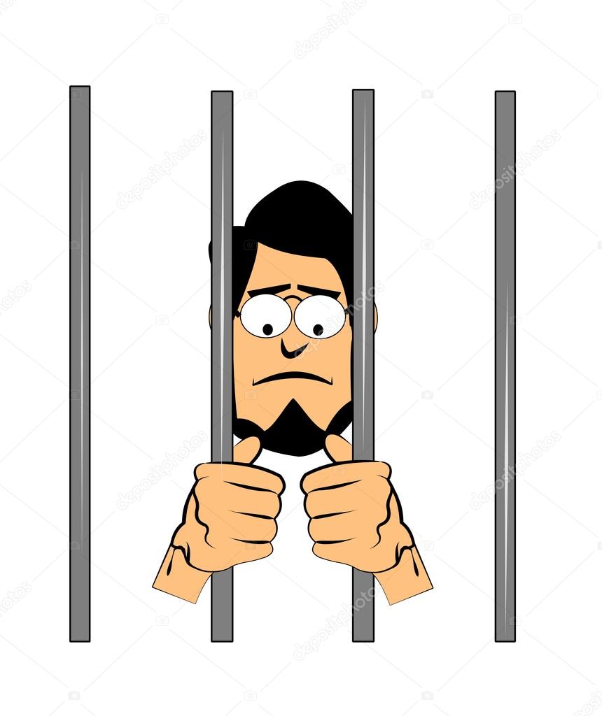Man behind jail house bars